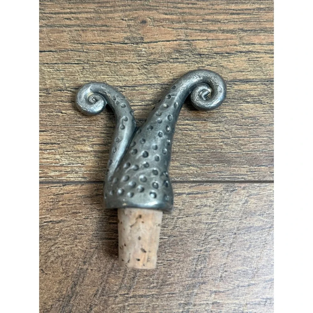 Pewter Wine Bottle Stopper Octopus Silver Tone Barware‎ 4 Inch